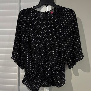 Vince Camuto Black and White Polka Dot Blouse